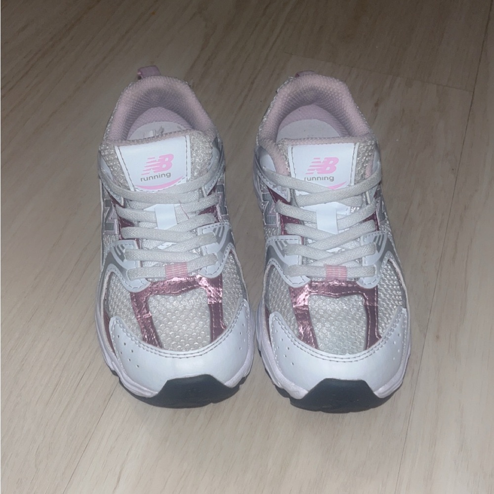 New Balance Pink and White Athletic Sneakers